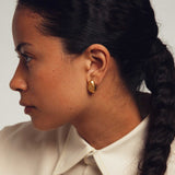 "GOUTTES COEUR" BOUCLE D'OREILLE EN VERMEIL OR 18 CARATS