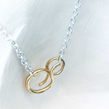 “LE FIL”, NECKLACE IN PASSIVATED SILVER AND 18 CARAT GOLD VERMEIL