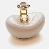"CHEVALIÈRE ECLIPSE"  ROSE ET BLEU CIEL VERMEIL OR 18 CARATS