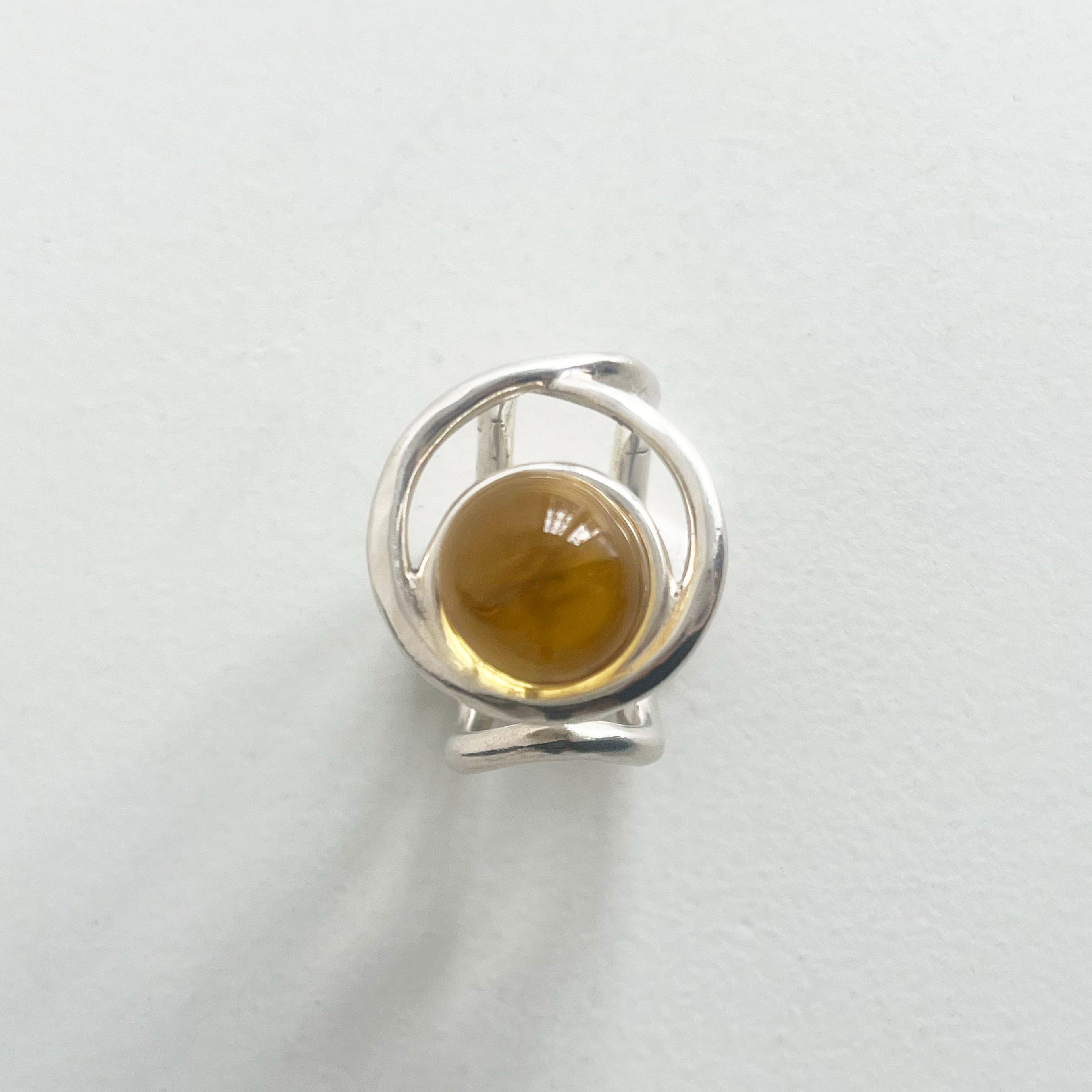 “ECLIPSE SIGNET RING” TRANSPARENT PASSIVATED 925 SILVER