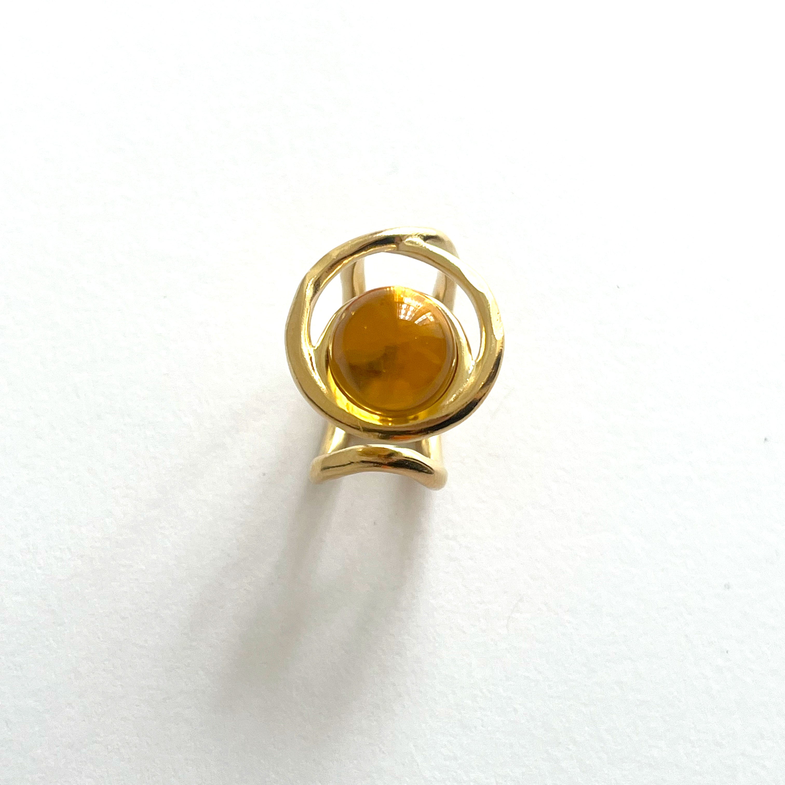 “ECLIPSE SIGNET RING” EMERALD VERMEIL 18 CARAT GOLD