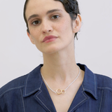“LE FIL”, NECKLACE IN PASSIVATED SILVER AND 18 CARAT GOLD VERMEIL