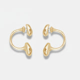 "INVERTED DOUBLE HEART CREOLE" 18 CARAT GOLD VERMEIL