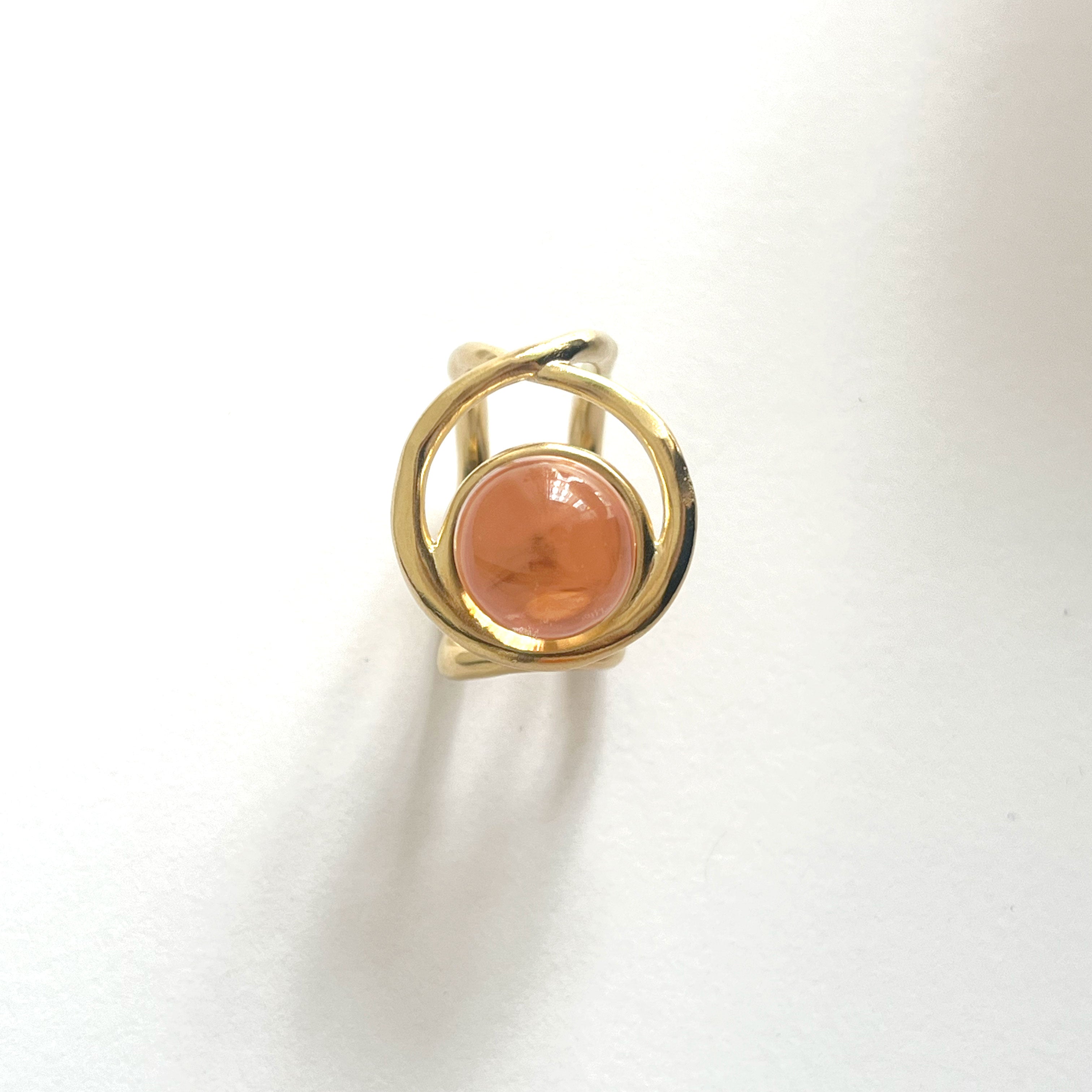 “ECLIPSE SIGNET RING” EMERALD VERMEIL 18 CARAT GOLD