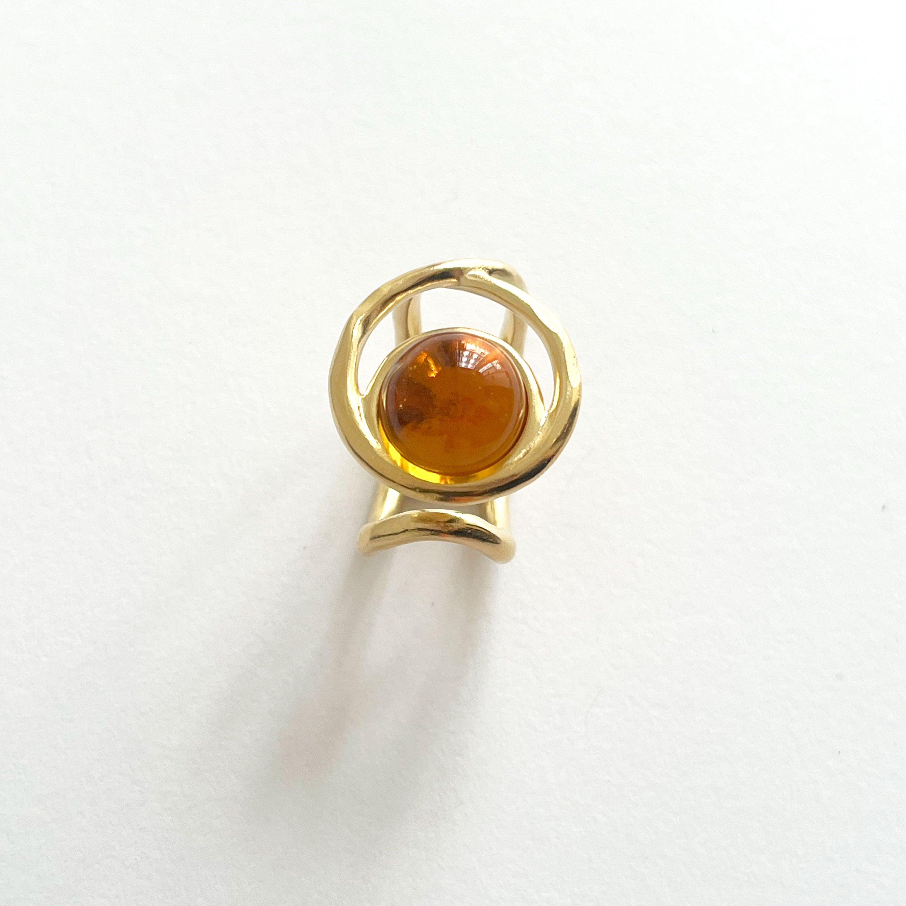 “ECLIPSE SIGNET RING” EMERALD VERMEIL 18 CARAT GOLD