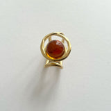 “ECLIPSE SIGNET RING” EMERALD VERMEIL 18 CARAT GOLD