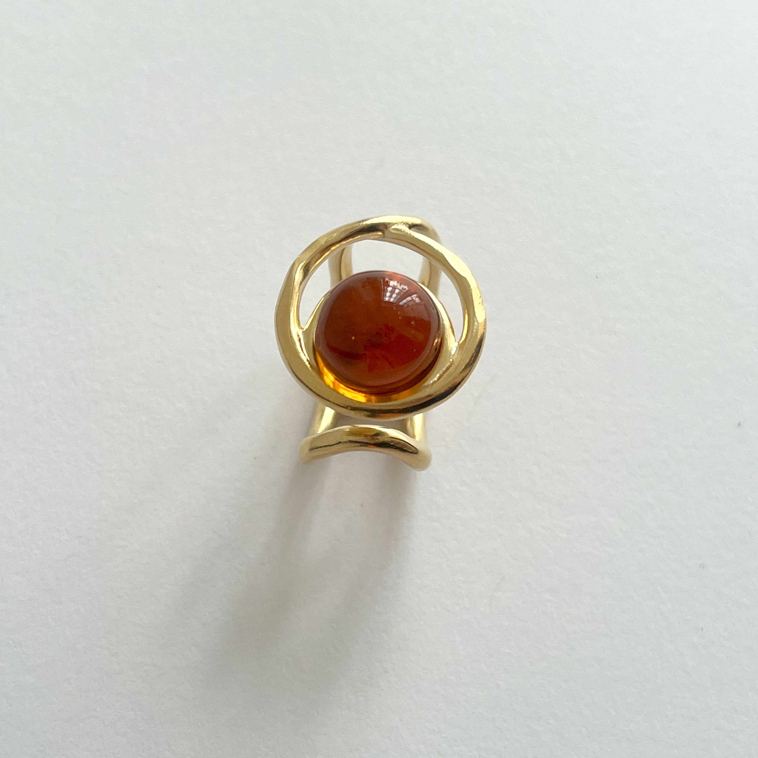 “ECLIPSE SIGNET RING” EMERALD VERMEIL 18 CARAT GOLD
