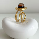 “ECLIPSE SIGNET RING” TOPAZ AND PALE BLUE VERMEIL 18 CARAT GOLD