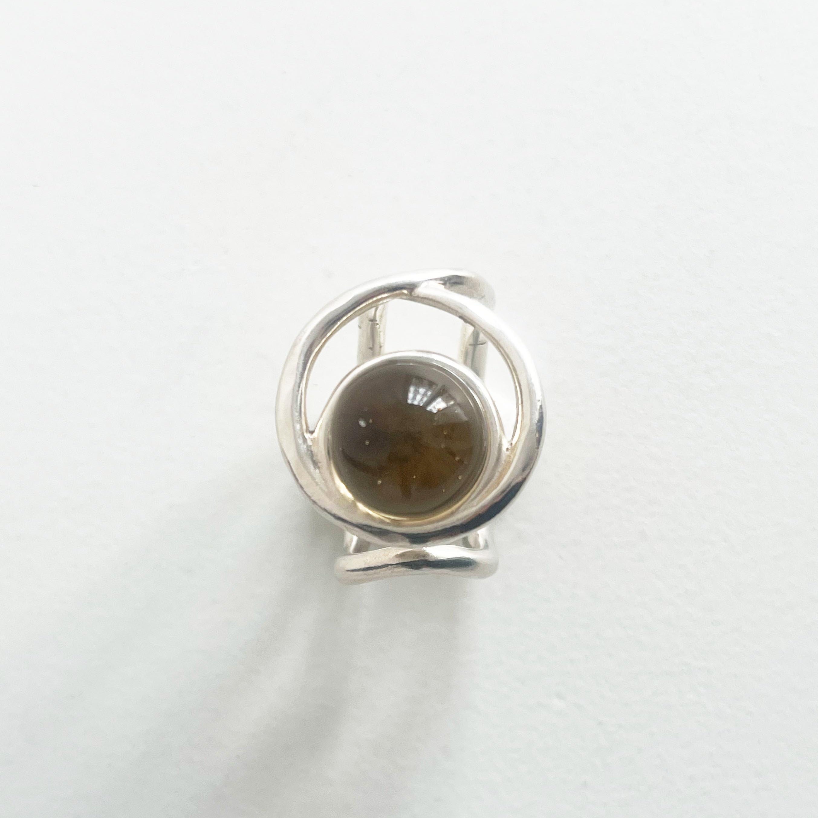 “ECLIPSE SIGNET RING” TRANSPARENT PASSIVATED 925 SILVER