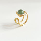“ECLIPSE SIGNET RING” EMERALD VERMEIL 18 CARAT GOLD