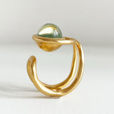 “ECLIPSE SIGNET RING” EMERALD VERMEIL 18 CARAT GOLD