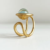 “ECLIPSE SIGNET RING” EMERALD VERMEIL 18 CARAT GOLD
