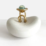 “ECLIPSE SIGNET RING” EMERALD VERMEIL 18 CARAT GOLD