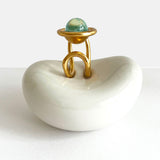 “ECLIPSE SIGNET RING” EMERALD VERMEIL 18 CARAT GOLD