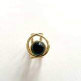 “ECLIPSE SIGNET RING” EMERALD VERMEIL 18 CARAT GOLD
