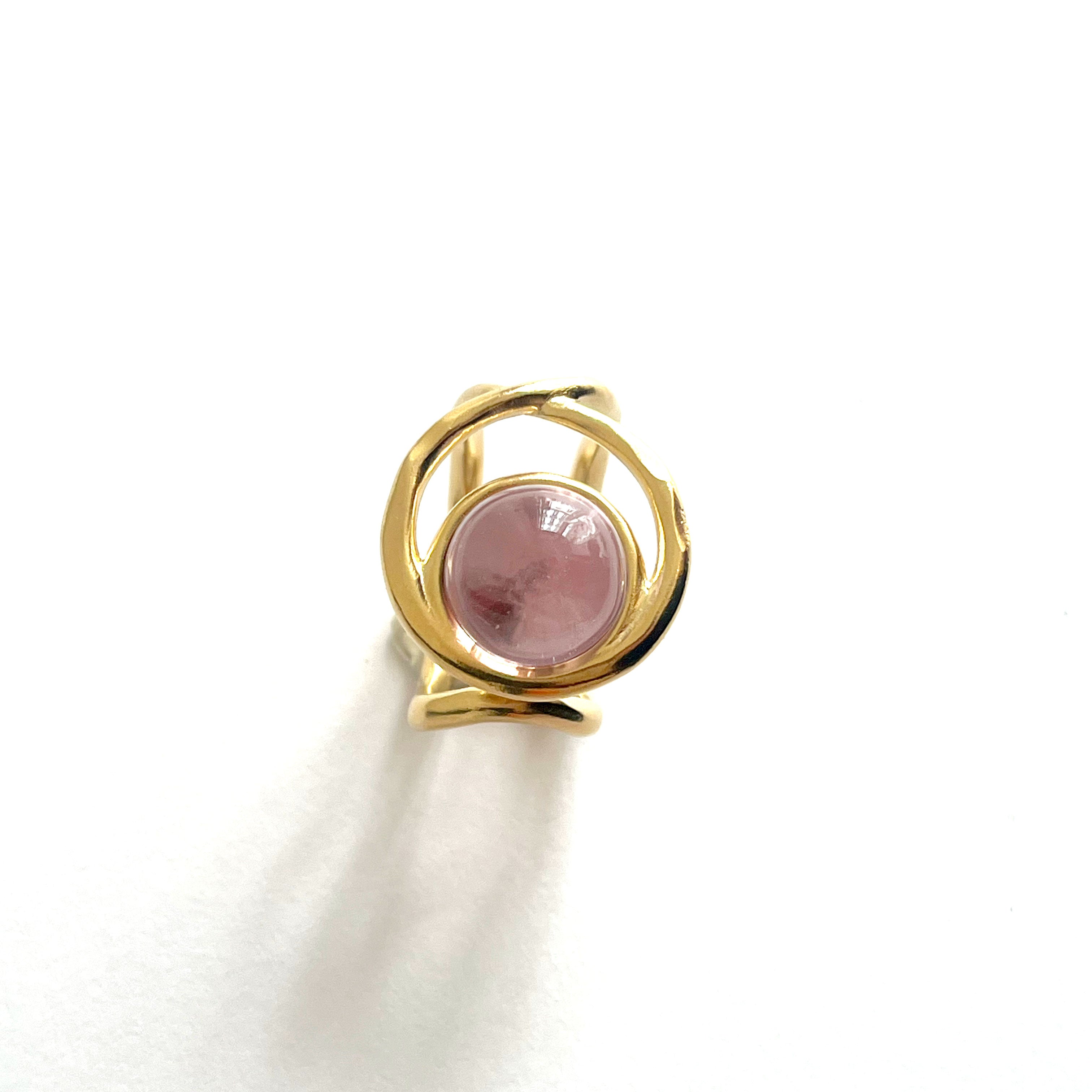 “ECLIPSE SIGNET RING” EMERALD VERMEIL 18 CARAT GOLD