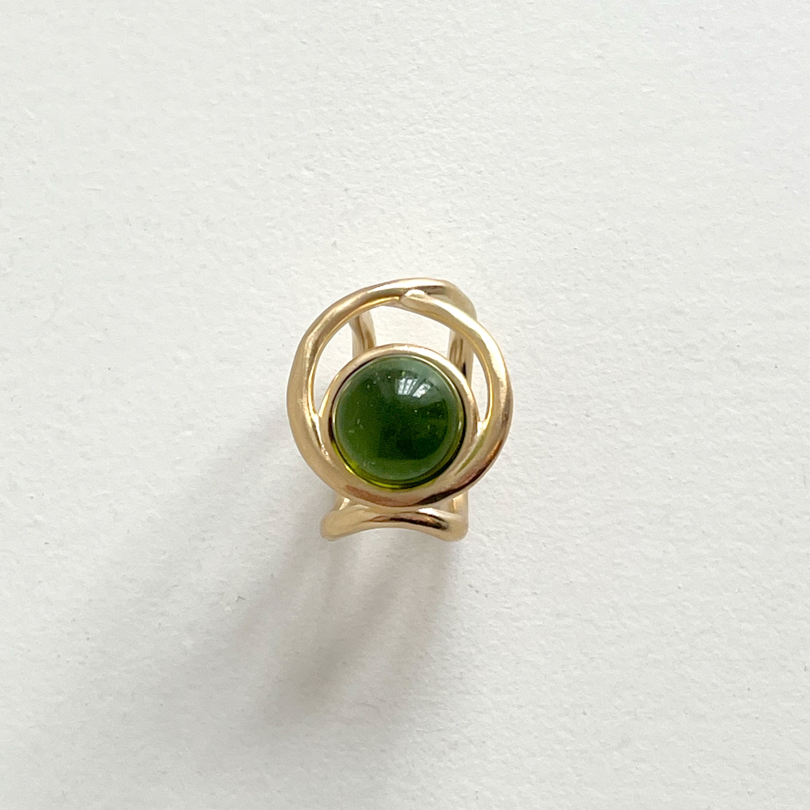 “ECLIPSE SIGNET RING” EMERALD VERMEIL 18 CARAT GOLD