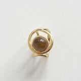 “ECLIPSE SIGNET RING” EMERALD VERMEIL 18 CARAT GOLD