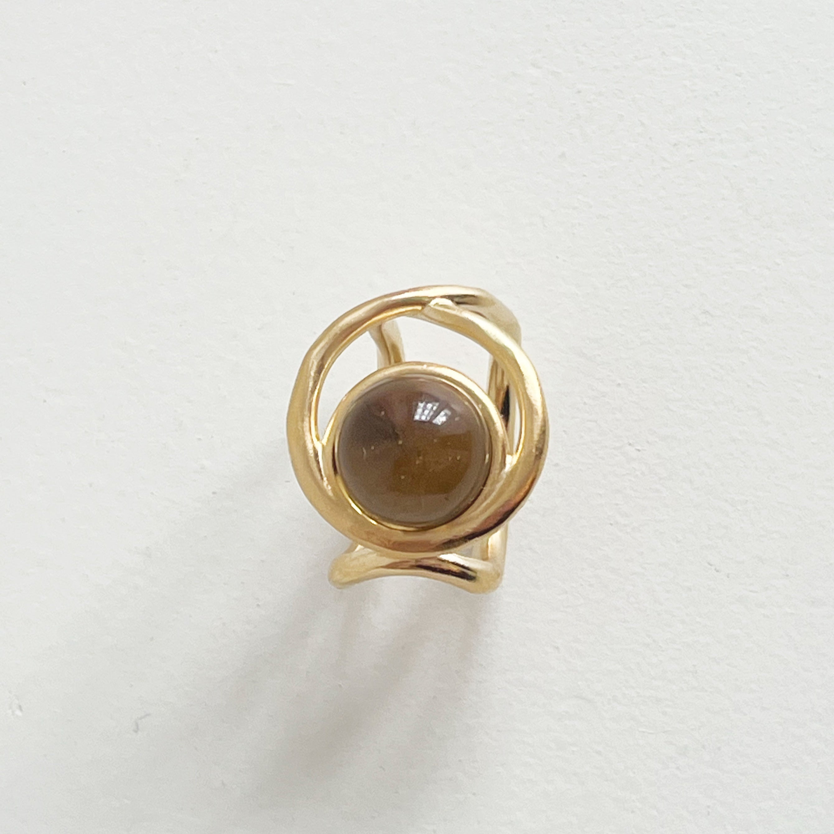 “ECLIPSE SIGNET RING” EMERALD VERMEIL 18 CARAT GOLD