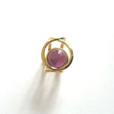 “ECLIPSE SIGNET RING” EMERALD VERMEIL 18 CARAT GOLD