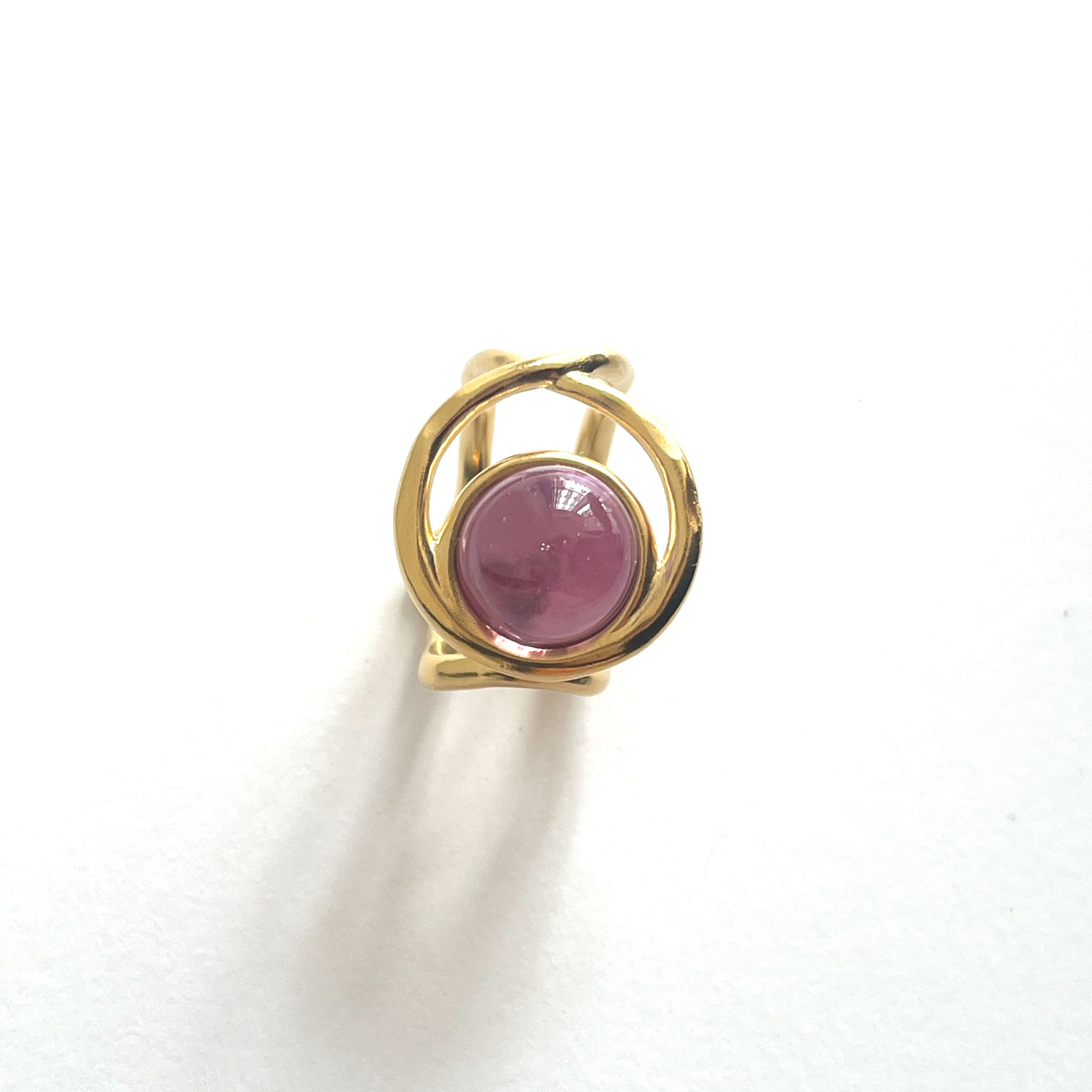 “ECLIPSE SIGNET RING” EMERALD VERMEIL 18 CARAT GOLD